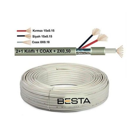 KD-1382 250 Metre 2+1 0,22 CCTV Kamera Kablosu