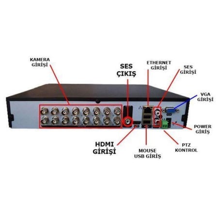 AHD DVR 16 Kanal 1080 2MP Kamera Kayıt Cihazı - Xmeye KD-4816