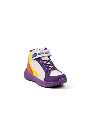 Unisex Çocuk Mor Basket Spor Ayakkabı - Renkli, Rahat Günlük