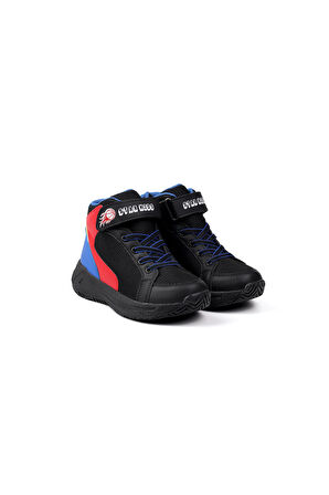 Unisex Çocuk Siyah Basket Spor Ayakkabı - Renkli, Rahat Günlük