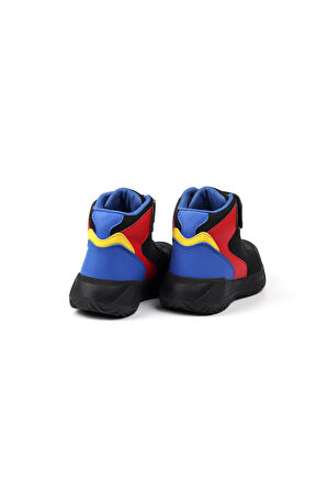 Unisex Çocuk Siyah Basket Spor Ayakkabı - Renkli, Rahat Günlük