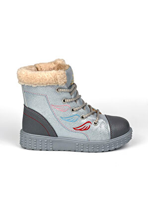 Kız Çocuk Gümüş İçi Kürklü Termo Taban Suya Soğuğa Dayanıklı Günlük Rahat Bot