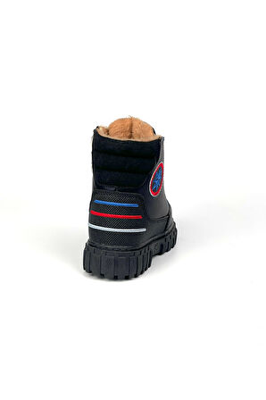 Erkek Çocuk Siyah Sax İçi Kürklü Termo Taban Suya Soğuğa Dayanıklı Günlük Rahat Bot