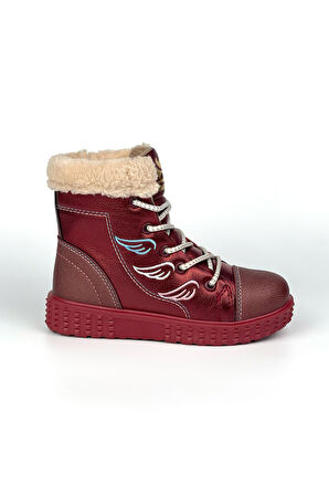 Kız Çocuk Bordo İçi Kürklü Termo Taban Suya Soğuğa Dayanıklı Günlük Rahat Bot