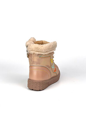 Kız Çocuk Pudra İçi Kürklü Termo Taban Suya Soğuğa Dayanıklı Günlük Rahat Bot