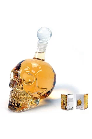 Crystal Head Kuru Kafa Cam Şişe  Hediyelik Sürahi (350 ML)