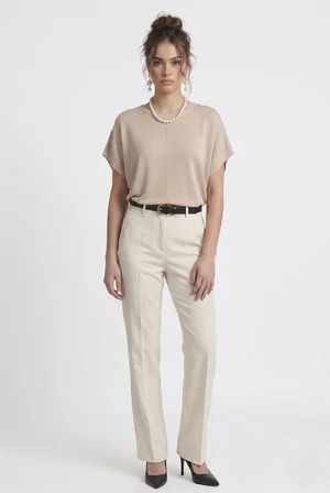 Kadın Basic Relaxed Keten Bluz