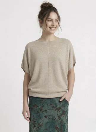 Kadın Basic Relaxed Keten Bluz