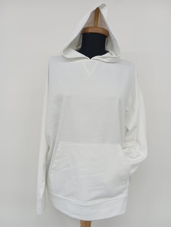Kadın Beyaz Kapüşonlu Oversize Sweatshirt