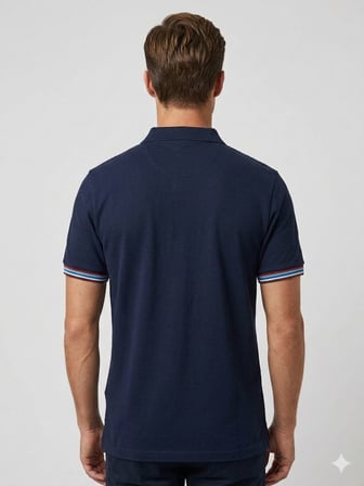 Erkek Polo Yaka Kontrast Şerit Detaylı Slim Fit T-Shirt