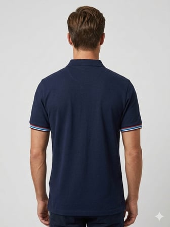 Erkek Polo Yaka Kontrast Şerit Detaylı Slim Fit T-Shirt