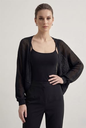 Premium Ajurlu İnce Triko Bolero Hırka
