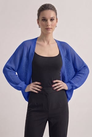 Premium Ajurlu İnce Triko Bolero Hırka