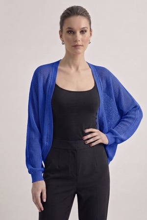 Premium Ajurlu İnce Triko Bolero Hırka