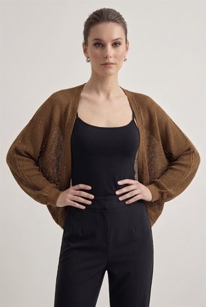 Premium Ajurlu İnce Triko Bolero Hırka