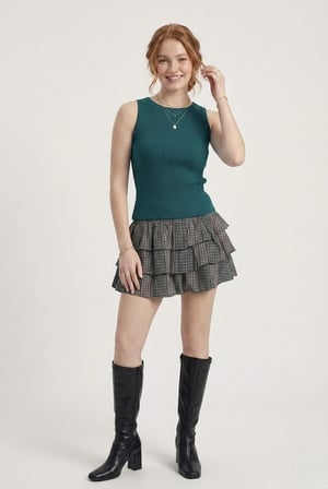 Kadın Fitilli Triko Atlet Slim Fit Yazlık Kolsuz Bluz