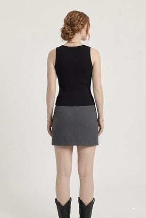 Kadın Fitilli Triko Atlet Slim Fit Yazlık Kolsuz Bluz
