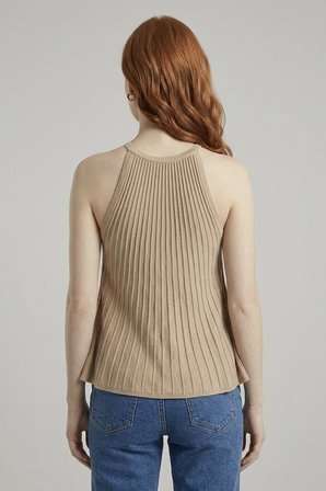 Kadın Triko Askılı Rahat Kesim T-Shirt
