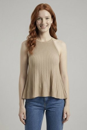 Kadın Triko Askılı Rahat Kesim T-Shirt