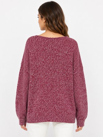 Kadın Pembe Triko Oversize Kazak