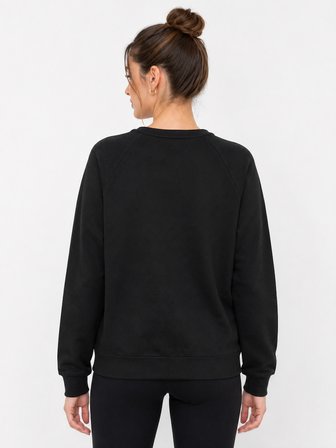Siyah Rahat Kesim Kadın Sweatshirt