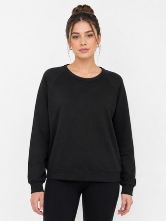 Siyah Rahat Kesim Kadın Sweatshirt