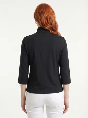 Kadın Slim Fit Siyah Fermuarlı Hırka