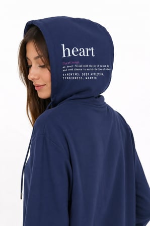 Kadın Kapüşonlu Lacivert Sweatshirt