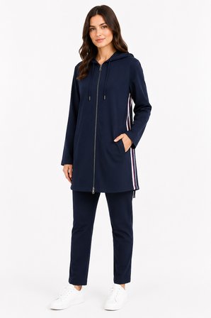 Kadın Kapüşonlu Lacivert Rahat Sweatshirt