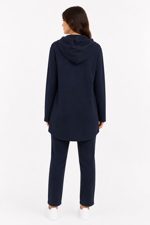 Kadın Kapüşonlu Lacivert Rahat Sweatshirt