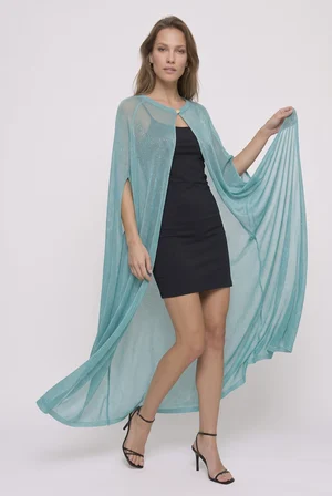 Simli İnce Elegant Premium Triko Pelerin