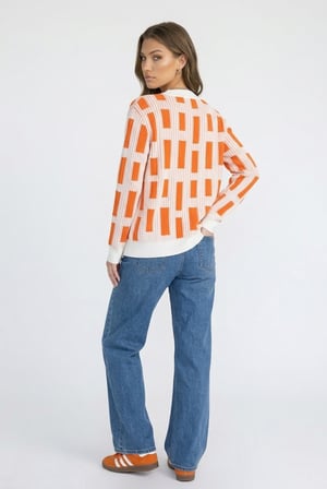 Kadın Geometrik Desenli Premium Triko Hırka