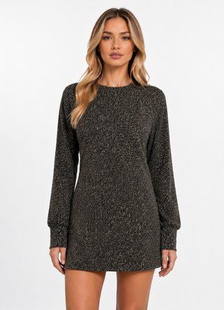 Kadın Uzun Kollu Regular Fit Mini Elbise