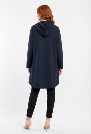 Kadın Kapüşonlu Uzun Sweatshirt Tunik