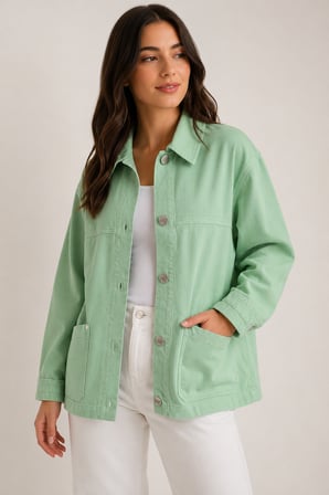 Kadın Oversize Mint Yeşili Ceket