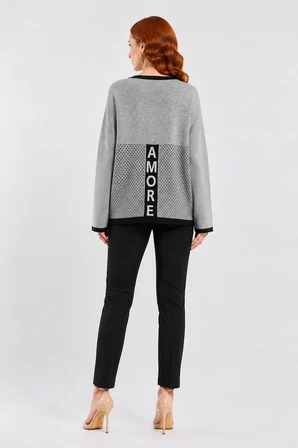 Kadın Basic Triko Kazak - Oversize Kesim