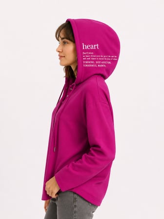 Kadın Kapüşonlu Pembe Sweatshirt
