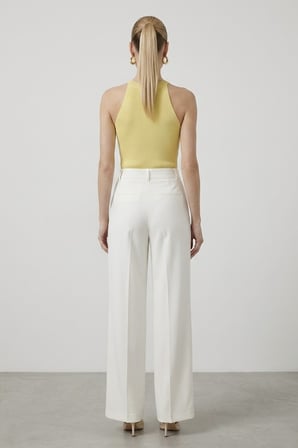 Kadın Taşlı Fitilli Halter Yaka Crop Bluz