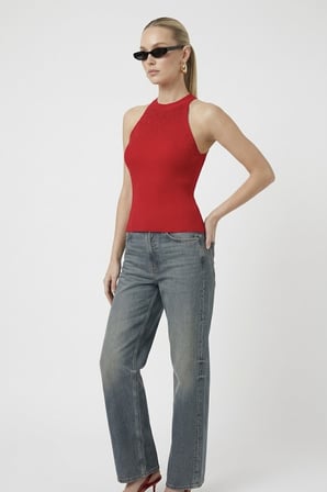 Kadın Taşlı Fitilli Halter Yaka Crop Bluz