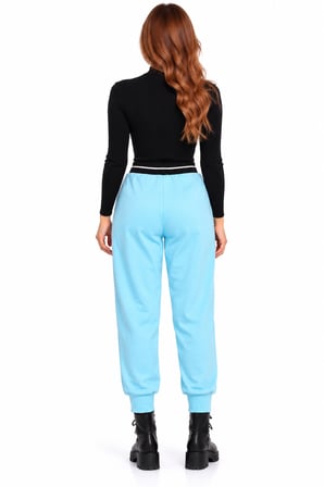 Kadın Beli Lastikli Mavi Jogger Eşofman Altı