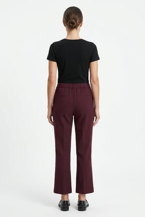 Kadın Bordo Klasik Kesim Pantolon