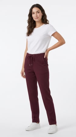 Kadın Bordo Jogger Rahat Kesim Pantolon