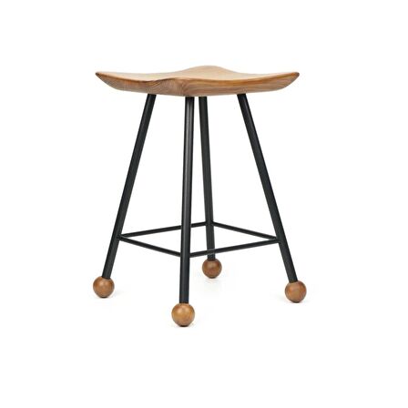 Tabure Ahşap Metal Ayaklı – 47cm