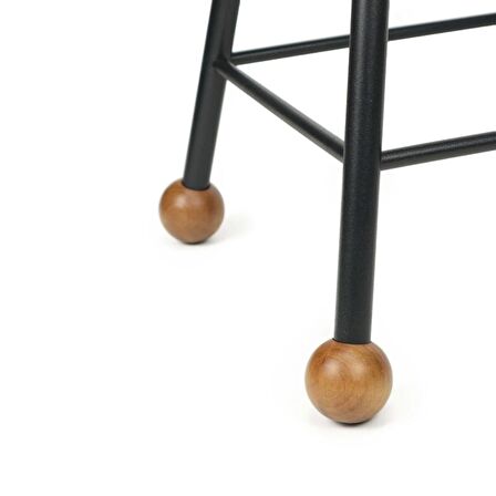 Tabure Ahşap Metal Ayaklı – 47cm