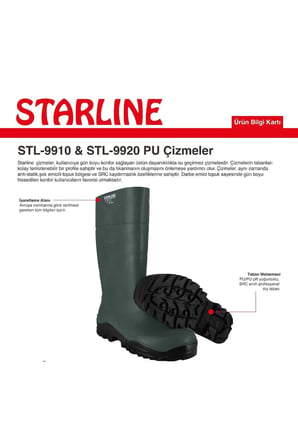 STL-9910 O4 SRC PU Antistatik Haki Çizme
