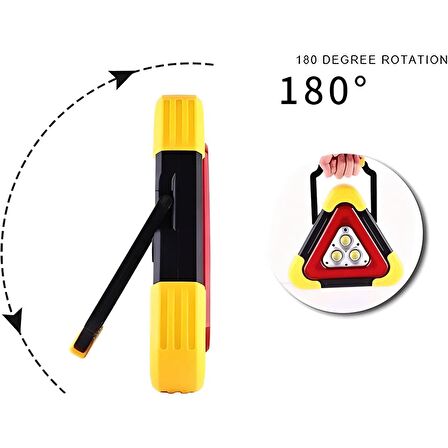 Reflektör Acil Durum Uyarı Lambası Uyarı Işığı Güneş Enerjili USB Şarjlı