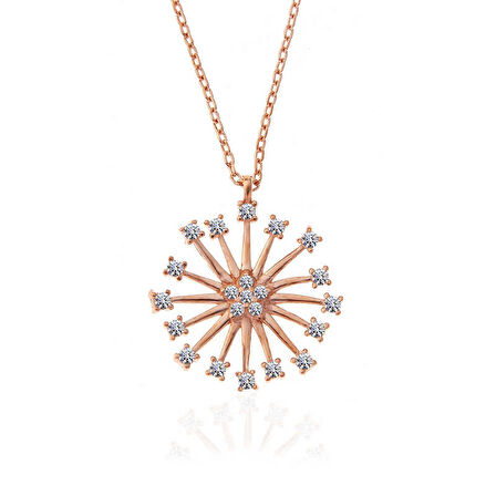 STİLLOVE ​Gümüş Rose Çiçek Kadın Kolye