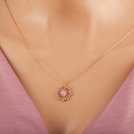 STİLLOVE ​Gümüş Rose Çiçek Kadın Kolye