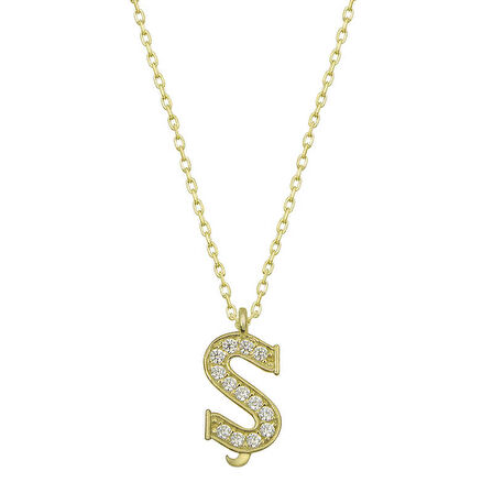 STİLLOVE ​Gümüş Gold Ş Harfi Kadın Kolye