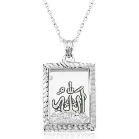 STİLLOVE Gümüş Allah Yazılı Kadın Kolye